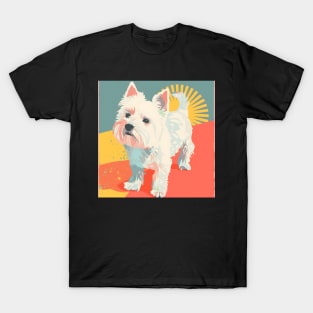 Retro West Highland White Terrier: Pastel Pup Revival T-Shirt